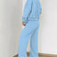 Ensemble de Veste Zippée en Couleur Unie et Pantalons à Jambes Larges