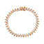 Bracelet de tennis en argent sterling plaqué or rose 14KT avec diamants en S