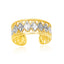 14k Two-Tone Gold Cuff Cut-Out Toe Ring with Diamond Design
