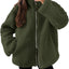 Manteau élégant d'hiver à col avec fermeture éclair et poches
