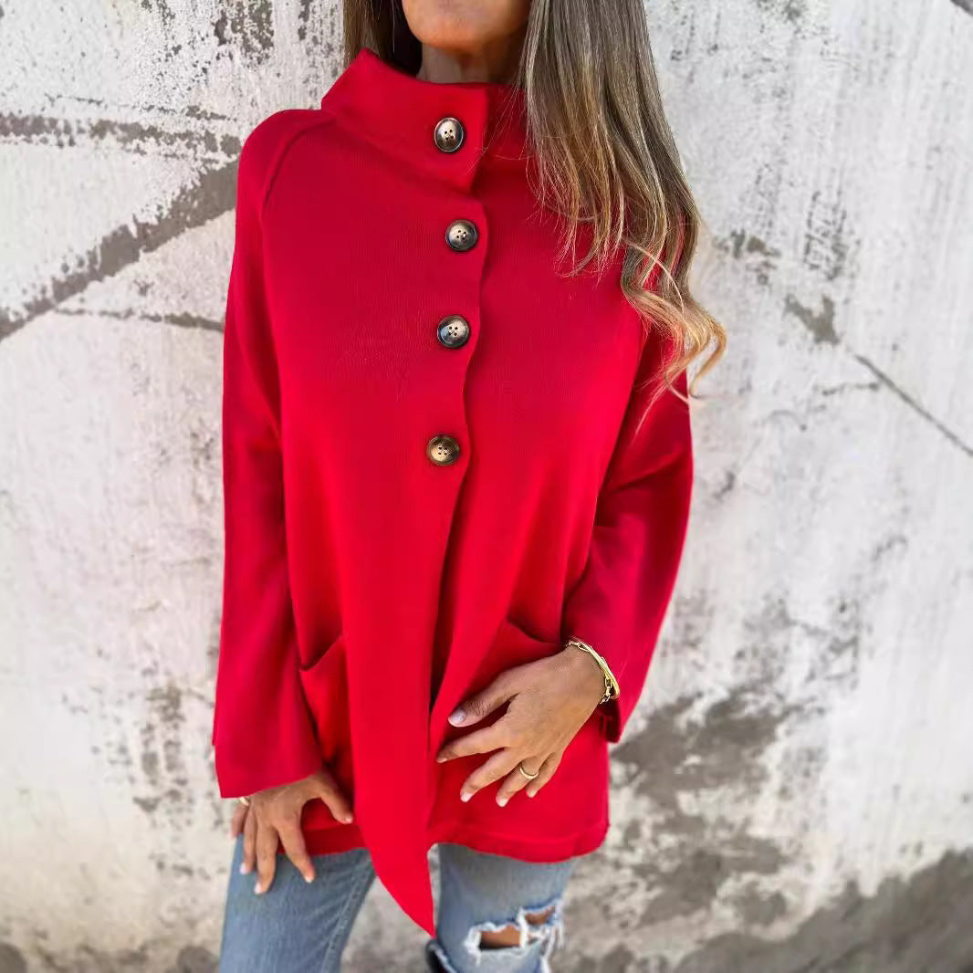 Elegant Single Breasted Knitted Wrap Coat for Women
