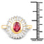 14K Yellow Gold Plated Ruby and White Topaz Cocktail Ring