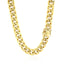 Chaîne Miami Cuban semi-solide en or jaune 14k de 10,5 mm