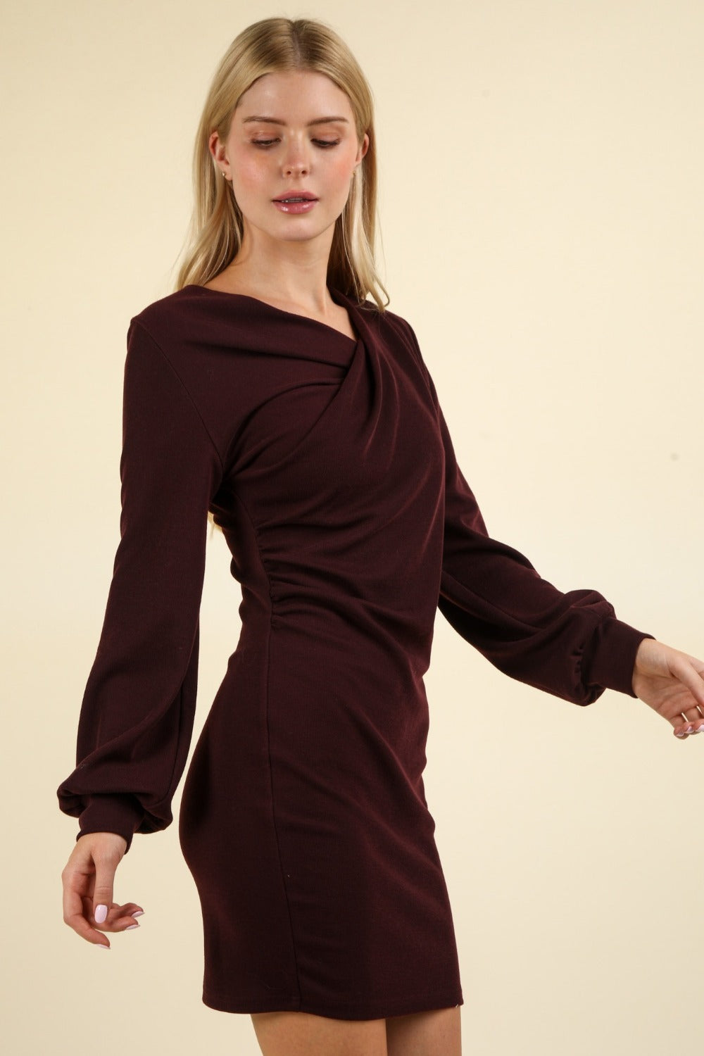 Elegant Ruched Bodycon Mini Dress for Women – Chic and Stylish Night Out Attire - Korvel