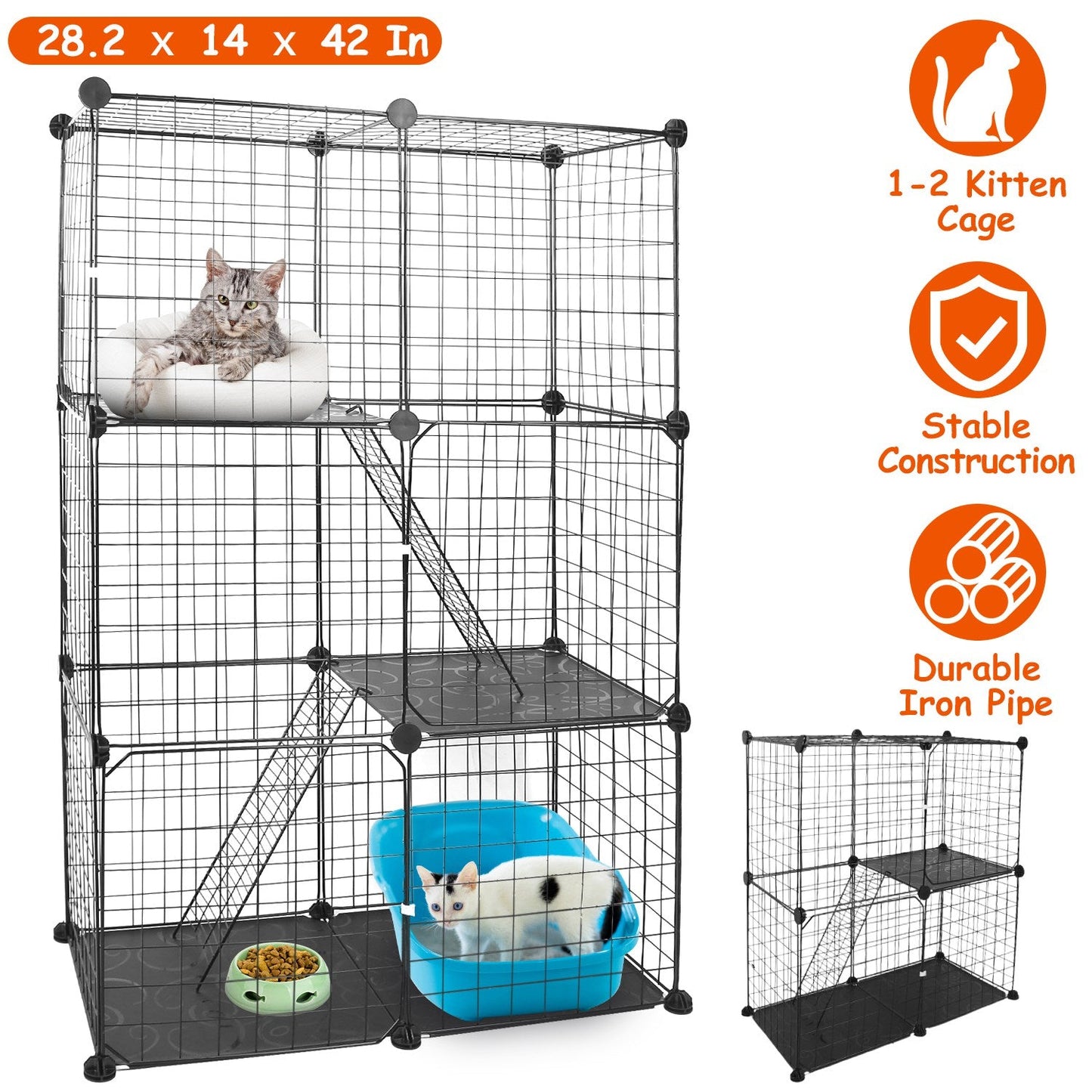 GBruno Parque para Gatos de 3 Niveles - Elegante y Espacioso