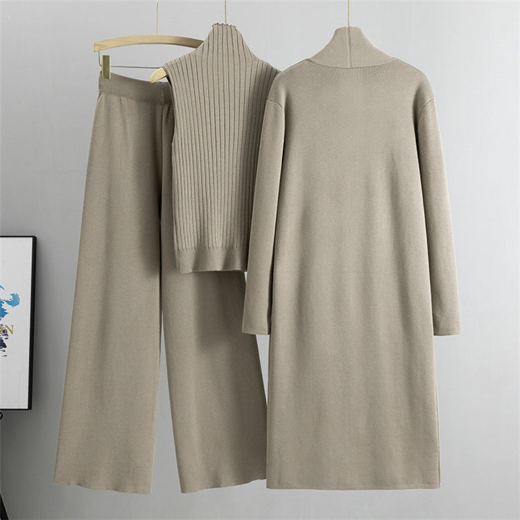 Ensemble Tricoté Élégant 3 Pièces pour Femmes