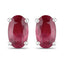 0.54 Carat Genuine Ruby 14K White Gold Earrings