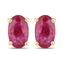 Boucles d'oreilles en or jaune 14K avec rubis véritable de 0,54 carat