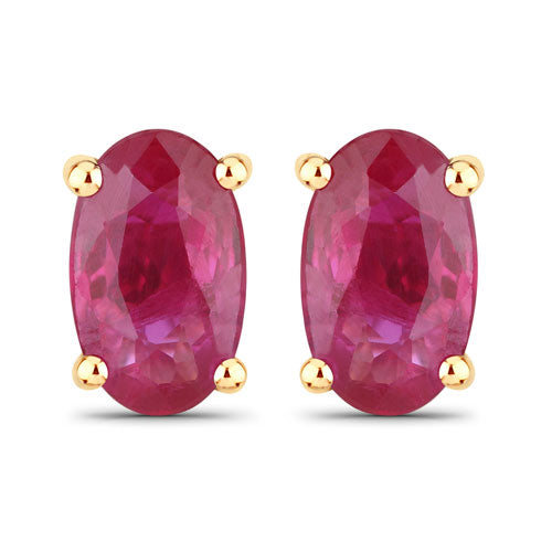 Boucles d'oreilles en or jaune 14K avec rubis véritable de 0,54 carat