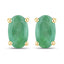 0.38 Carat Genuine Zambian Emerald 10K Yellow Gold Earrings