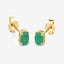 0.38 Carat Genuine Zambian Emerald 10K Yellow Gold Earrings