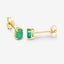 0.38 Carat Genuine Zambian Emerald 10K Yellow Gold Earrings