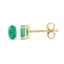 0.38 Carat Genuine Zambian Emerald 10K Yellow Gold Earrings