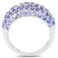 2.47 Carat Genuine Tanzanite Cluster Ring in Sterling Silver