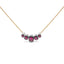 18K Rose Gold Pave Diamond & Ruby Curved Bar Choker Necklace
