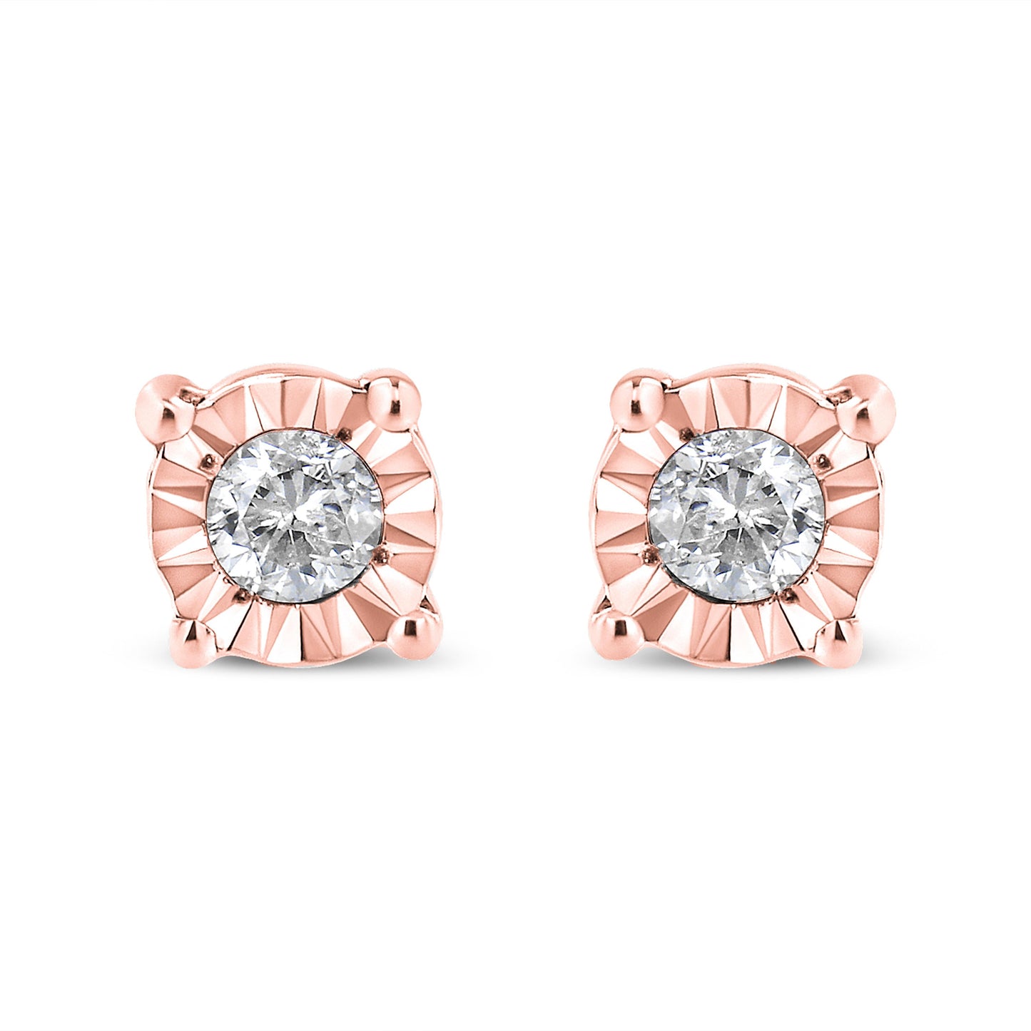 Pendientes de diamantes con chapado en oro amarillo de 10K