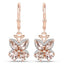 Pendientes Colgantes de Morganita Baño de Oro Rosa de 18K