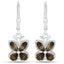 Boucles d'oreilles en argent sterling avec quartz fumé de 2,20 carats