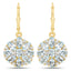 18K Yellow Gold Plated Blue & White Topaz Dangle Earrings