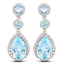 Boucles d'oreilles en argent sterling avec topaze bleue et topaze blanche de 9,46 carats