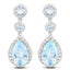 Boucles d'oreilles en argent sterling avec topaze bleue et topaze blanche de 9,46 carats