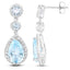 Boucles d'oreilles en argent sterling avec topaze bleue et topaze blanche de 9,46 carats
