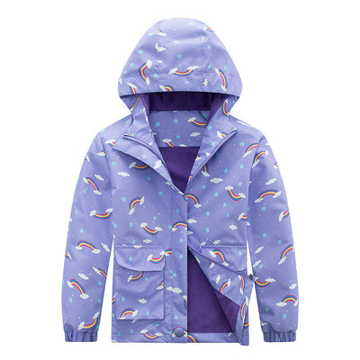 Kids' Windproof Waterproof Fleece-Lined Jacket