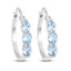Pendientes de plata esterlina de 1.75 quilates de aguamarina genuina y diamante