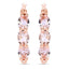 Boucles d'oreilles en argent sterling avec morganite et diamants de 1,63 carat