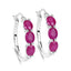 1.81 Carat Genuine Ruby and White Diamond Sterling Silver Earrings