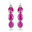 1.81 Carat Genuine Ruby and White Diamond Sterling Silver Earrings