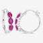 1.81 Carat Genuine Ruby and White Diamond Sterling Silver Earrings