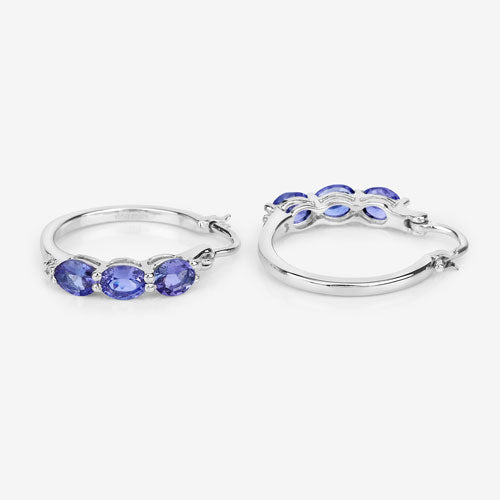 Boucles d'oreilles en tanzanite et diamants blancs de 1,99 carat