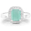 Anillo de plata esterlina con esmeralda de 1.73 quilates y topacio blanco