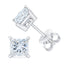 Pendientes de Stud de Diamante en Corte Princesa de Oro Blanco de 14K