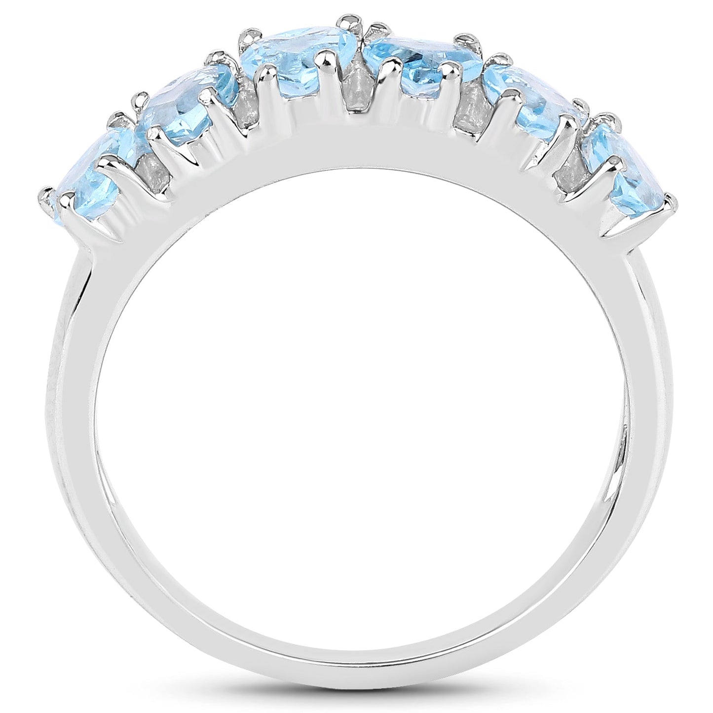 1.68 Carat Genuine Swiss Blue Topaz Sterling Silver Ring