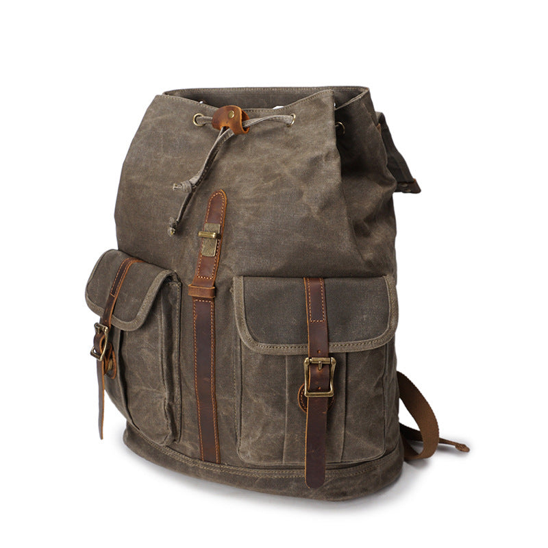 Sac à dos de voyage en toile cirée vintage pour hommes