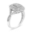 Bague en diamant en cluster taille 7 en argent sterling .925