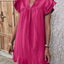 Robe Mini Élégante à Manches Courtes Volantes