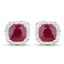 Boucles d'oreilles en argent sterling avec rubis teintés de 6,12 carats et topaze blanche