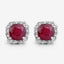 Boucles d'oreilles en argent sterling avec rubis teintés de 6,12 carats et topaze blanche