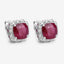Boucles d'oreilles en argent sterling avec rubis teintés de 6,12 carats et topaze blanche