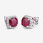 Boucles d'oreilles en argent sterling avec rubis teintés de 6,12 carats et topaze blanche