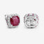 Boucles d'oreilles en argent sterling avec rubis teintés de 6,12 carats et topaze blanche