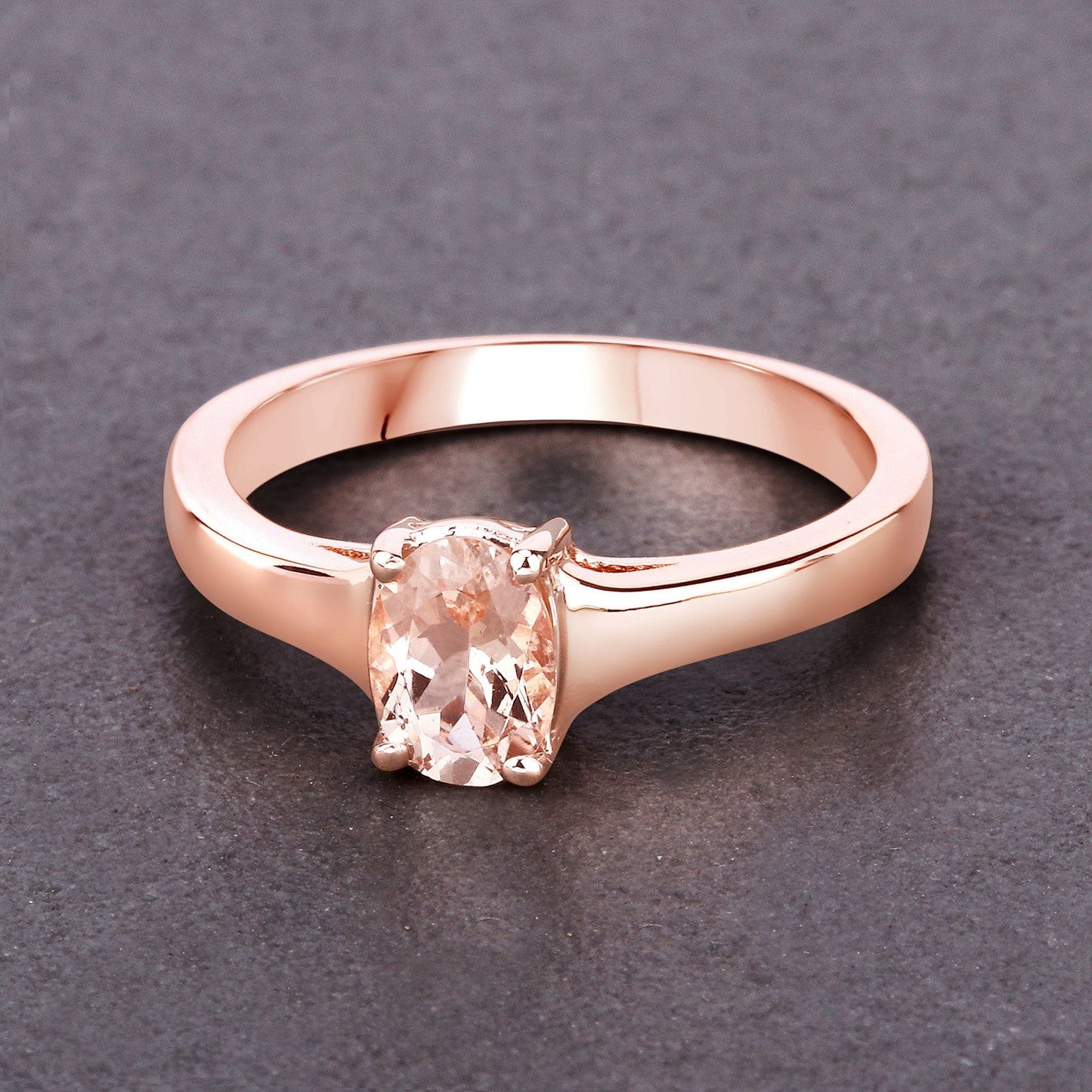 Bague de fiançailles en argent sterling avec morganite véritable de 0,70 carat