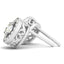Boucles d'oreilles Halo en Diamant Rond en Or Blanc 14k