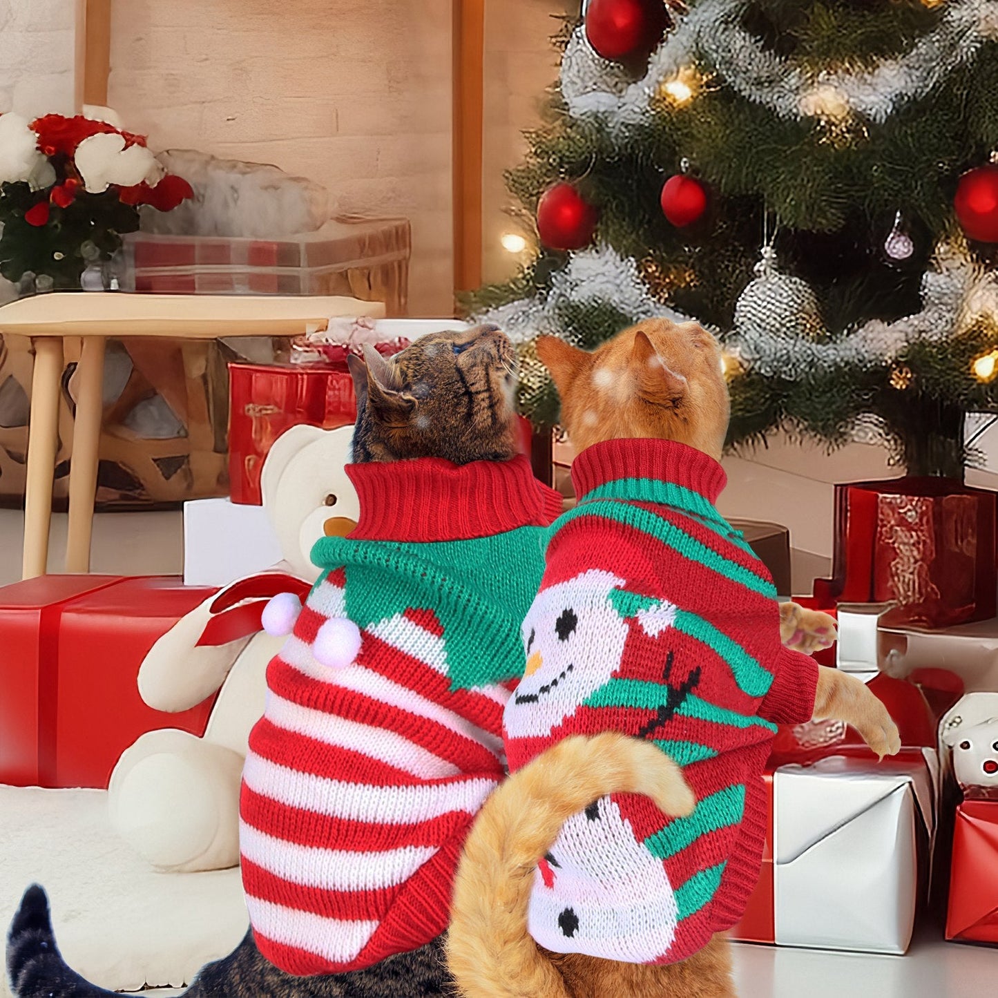 GBruno Pull Turtleneck de Noël pour Animaux de Compagnie