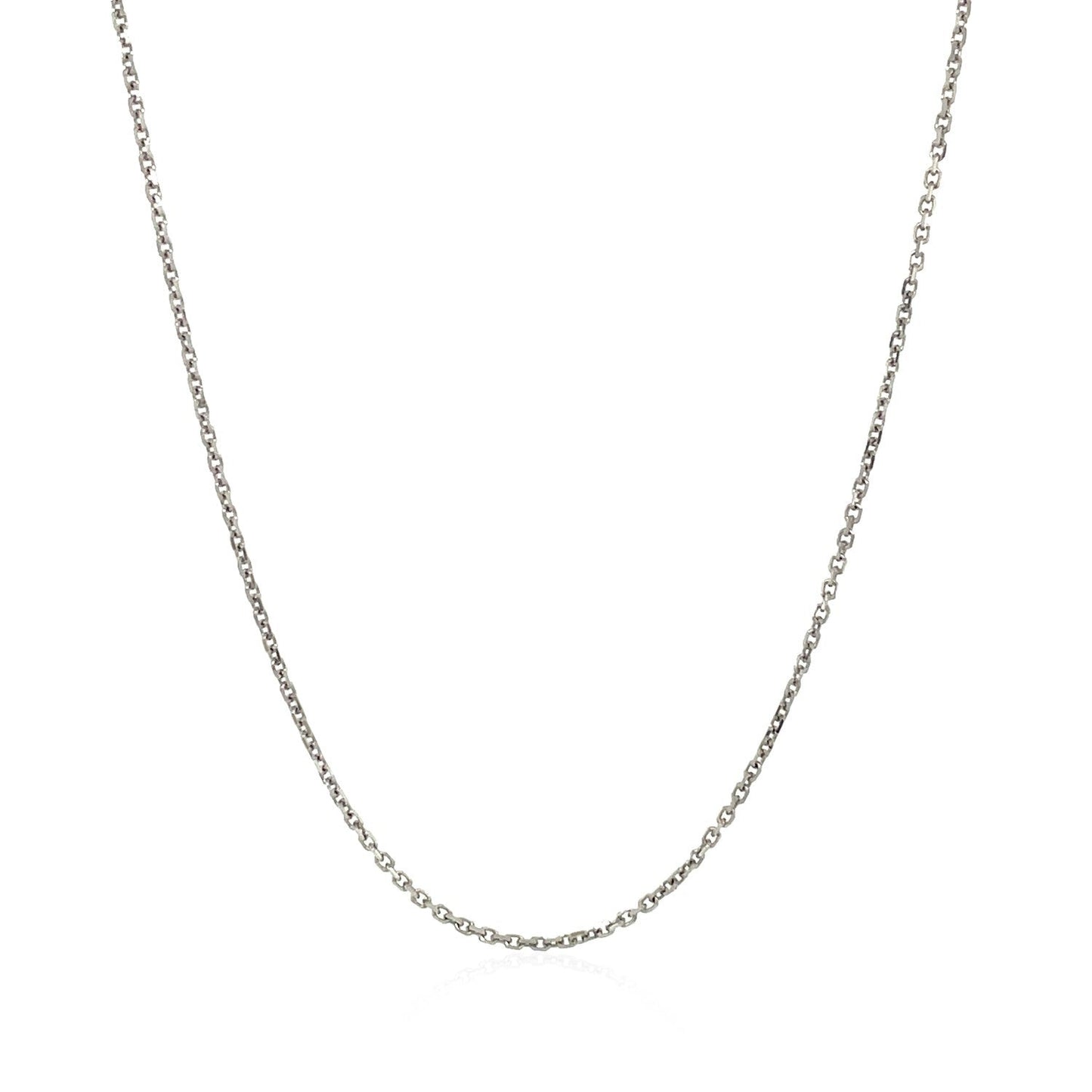 18k White Gold Cable Chain Necklace - 1.1mm