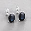 Boucles d'oreilles en saphir bleu véritable de 1,90 carat en or blanc 10K
