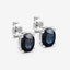 Boucles d'oreilles en saphir bleu véritable de 1,90 carat en or blanc 10K